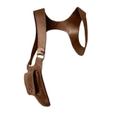 Maxbell PU Leather Hidden Underarm Shoulder Bag Pocket for Cosplay Steampunk Parties Brown