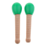 Max Maxb 2 Pcs Wooden Sand Hammer Handbell for Kids Learning Educational Toys Green