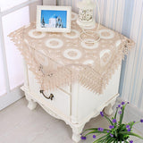 Maxbell Embroidered Lace Tablecloth Retro Table Cloth Party Decor Golden 85x85cm - Aladdin Shoppers