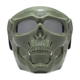 Maxbell Skull goggles Mask Adjustable for Skiing Snowing Motorcycling Movie Prop Green Grey Lens