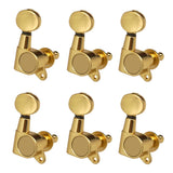 Max String Tuning Pegs Enclosed Round Button for Acoustic Guitar 6R Gold