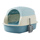 Maxbell Hooded Cat Litter Boxes Enclosed and Covered Cat Toilet Removable Kitten Potty Blue