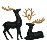 Maxbell Couple Deer Ornament Resin Furnshing Decorations Collectibles Black