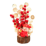 Maxbell Artificial Red Berry Branches Flower Ornament Decor for Living Room Autumn Wealth God 13cmx28cm