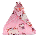 Maxbell Newborn Baby Hooded Cloak Poncho Jacket Outwear Kids Warm Coat Pink 2
