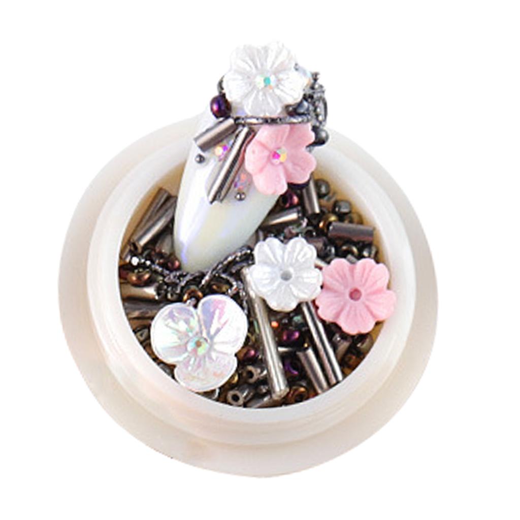 Maxbell 3D Nail Art Decoration Mixed Faux Shell Flowers Sequins Rivet Beads Stone 04
