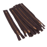 Max 10 Pieces Resin Coil Zipper Closed End Zipper for Sewing Supplies Brown