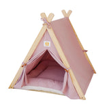 Maxbell Soft Pet Tent Nest Nonslip Puppy Warm Cave with Pad Washable Basket Winter Pink