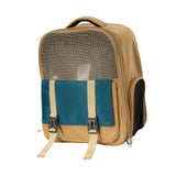 Maxbell Portable Pet Cat Carrier Backpack Mesh Window Adjustable Shoulder Strap Khaki