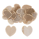 Maxbell 20 Piece Natural Multi-hole Wooden Pendant Cross Stitch Board 50mm heart