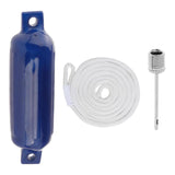 Maxbell Boat Bumpers Shield Protection with Inflatable Needles Sailboats Marine Dock Blue White Rope