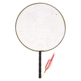 Maxbell Handheld Fabric Blank Fan for Painting Chinese Fan Round DIY Steamship