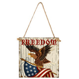 Max Square Hanging Wood Plaque Sign America Independence Day Party Decor Style 4