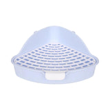 Maxbell Medium Rabbit Litter Box Potty Triangle with Grid for Chinchilla Rabbit Blue