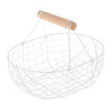 Maxbell Geometric Fruit Basket Serving Tray Rustic Metal for Office Festival Holiday White XL