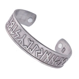 Max Viking Runes Wide Cuff Bangle Bracelet Wristband Jewelry Silver Color