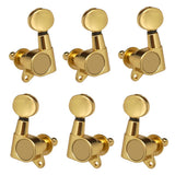 Maxbell String Tuning Pegs Enclosed Button for Acoustic Electric Guitar 3R3L Gold