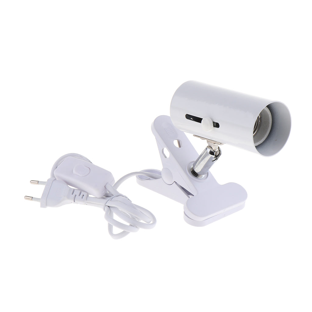 Maxbell Reptile Light Clamp Ceramic Infrared Emitter Heat Lamp Stand EU Plug White