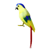 Maxbell Artificial Feathered Macaw Realistic Bird Parrot for Pathway Photo Props Yellow