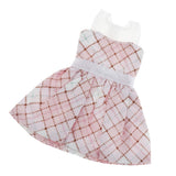 Maxbell Lovely Doll Mini Sleeveless Plaid Dress Clothes for 1/6 Girl Dolls Pink