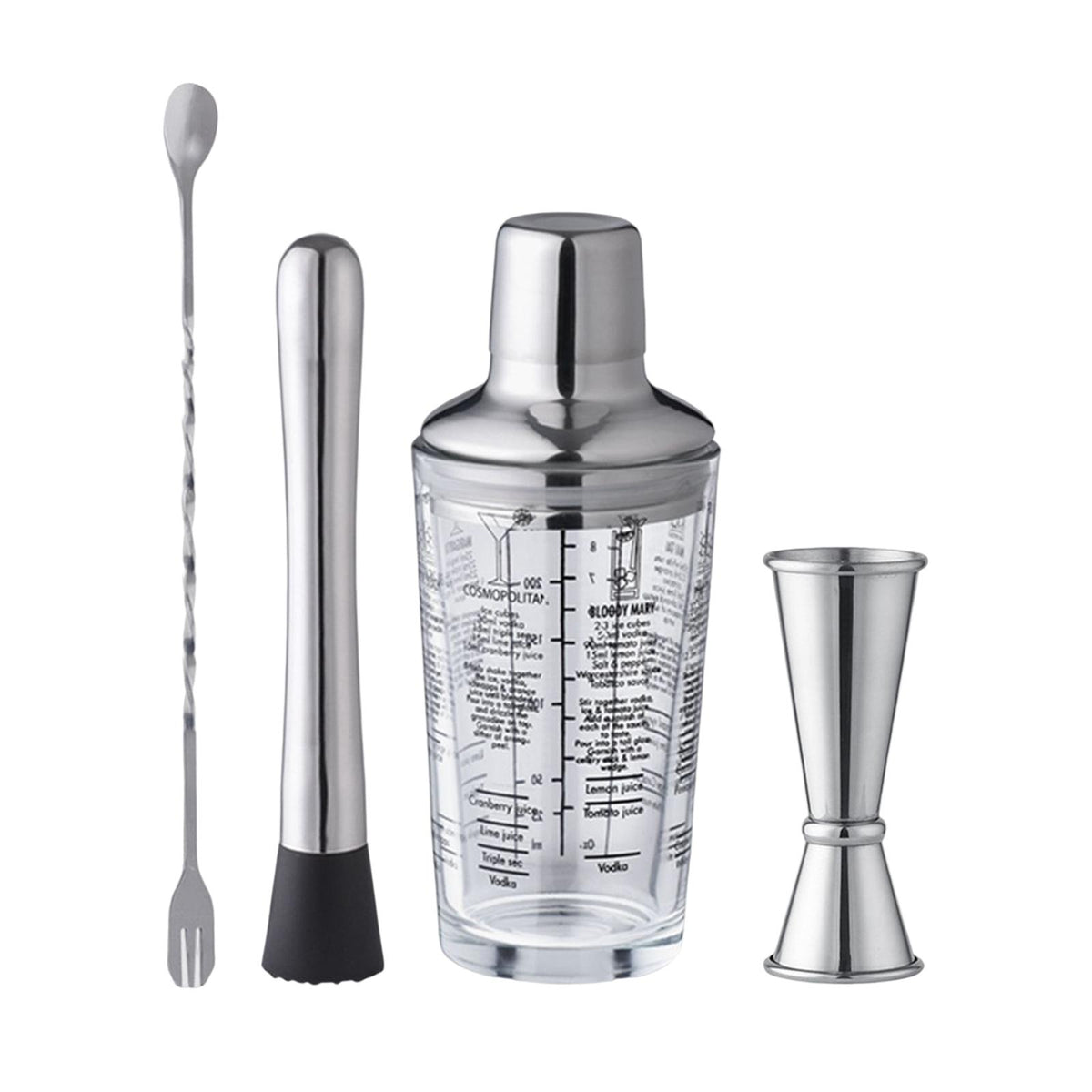 Maxbell Cocktail shaker Drink Mixing Cold Resistance clear for Home D