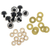 Maxbell 10pcs Plastic Safety Toy Eyes + Glitter Nonwovens + Washer 18mm Gold