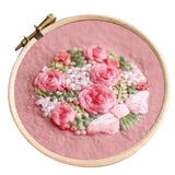 Max Cross Stitch Stamped Embroidery Kit with Embroidery Hoop - Flower CD003