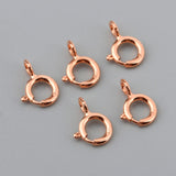 Max 5pcs Spring Rings Clasps Jewelry Making Connectors Clasps 5mm Rose Gold