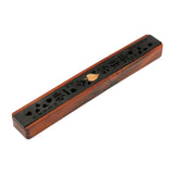 Maxbell Wooden Incense Burner Holder Home Decor Office SPA Incense Stick Box Storage Leaves Lid