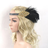 Maxbell Black Flapper Feather Fascinator Headband Headpiece Hair Accessories