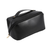 Maxbell Portable Travel Toiletry Bag PU Leather Handbag Waterproof Women Girls black