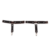 Max Womens Heart Decor Sexy Garters Adjustable Leg Strap Garters Suspenders Dark Coffee