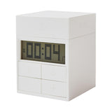 Maxbell Rotating Kitchen Timer LCD Display Alarm Clock for Kitchen Workout Classroom white