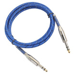 Max Bass Guitar 6.35mm Stereo Male to Male Audio Cable Nylon Braided Cord 1.8m