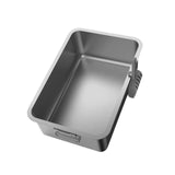 Maxbell Kitten Cat Litter Box Stainless Steel with Shovel Durable Semi Enclosed 50x35x10cm