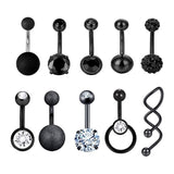 Maxbell 10x Belly Button Rings Piercing Body Jewelry Stainless Steel for Women Gift