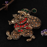 Maxbell Enamel Crystal Christmas Brooch Pin Xmas Party Ornaments Gift Santa Claus