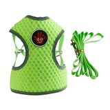 Max Breathable Dog Vest Harness Pet Outdoor Traction Rope For Cat Dog Green S