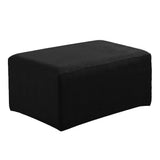 Max Stretch Ottoman Pouf Cover Footrest Stool Slipcover Protector a Black