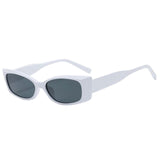 Maxbell Rectangle Sunglasses Womens Small Square Narrow Frame Fashion Vintage Style White