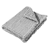 Maxbell Handmade Chunky Knit Blanket Knitted Blanket for Living Room Bedroom Decor Gray