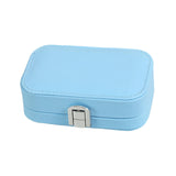 Maxbell Travel Jewelry Case PU Cardboard Multifunction for Women Necklace Blue