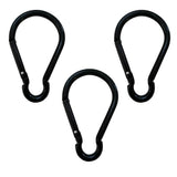 Maxbell 3pcs Aluminum Camping Keychain Carabiner Spring Snap Hook Buckle Clip Black
