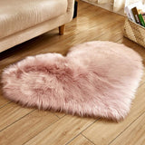 Max Heart Shaped Love Area Rug Fluffy Shaggy Carpet Mat for Bedroom Pink 30x40cm