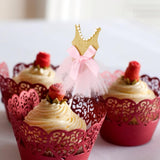 Maxbell Handmade Glittery Gold Paper Princess Skirt Cupcake Toppers Set of 10