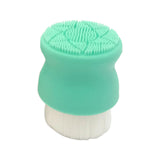 Maxbell Manual Face Washing Brush Soft Bristle and Exfoliating Silicone Pad Green