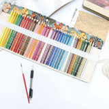 Max Cat Pattern Canvas Pencil Bags Pen Case Painting Brush Pouch Roll Up Holders