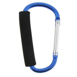 Maxbell Portable Large D Ring Snap Hook Aluminum Carabiner Cushion Grip 9mm blue