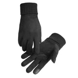 Maxbell Maxbell Anti Slip Winter Warm Gloves Mittens Touch Screen Waterproof Soft Mens Black