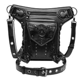 Maxbell Steampunk Waist Bag PU Leather Thigh Hip Belt Packs for Backpacking Travel
